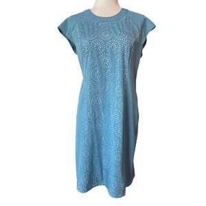 Krimson Klover Jasmine Laser Cut Dress Blue Cap Sleeve Size S